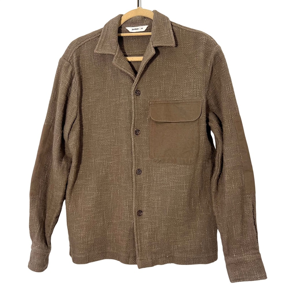 3sixteen Chore Shirt Mens M Brown Textured Button Down Luxury Shirt Jacket